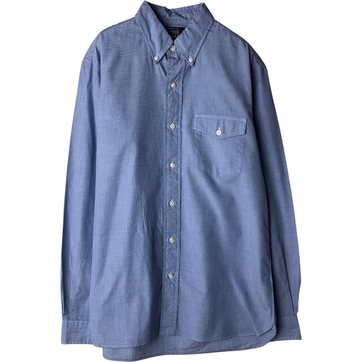 Ralph Lauren POLO by Ralph Lauren Custom Fit Long-Sleeve Button-Down Shirt, Men's Size S (approx.) cotton Blue type light blue Vintage Second Hand
