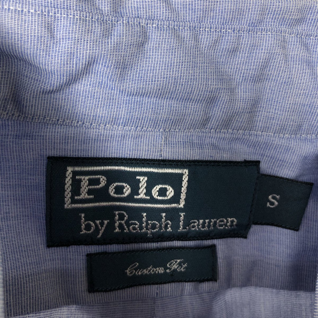 Ralph Lauren POLO by Ralph Lauren Custom Fit Long-Sleeve Button-Down Shirt, Men's Size S (approx.) cotton Blue type light blue Vintage Second Hand