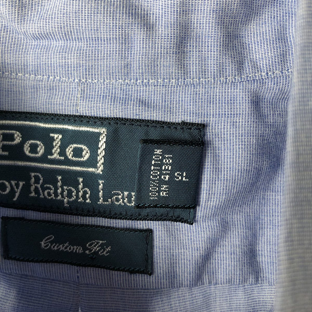 Ralph Lauren POLO by Ralph Lauren Custom Fit Long-Sleeve Button-Down Shirt, Men's Size S (approx.) cotton Blue type light blue Vintage Second Hand
