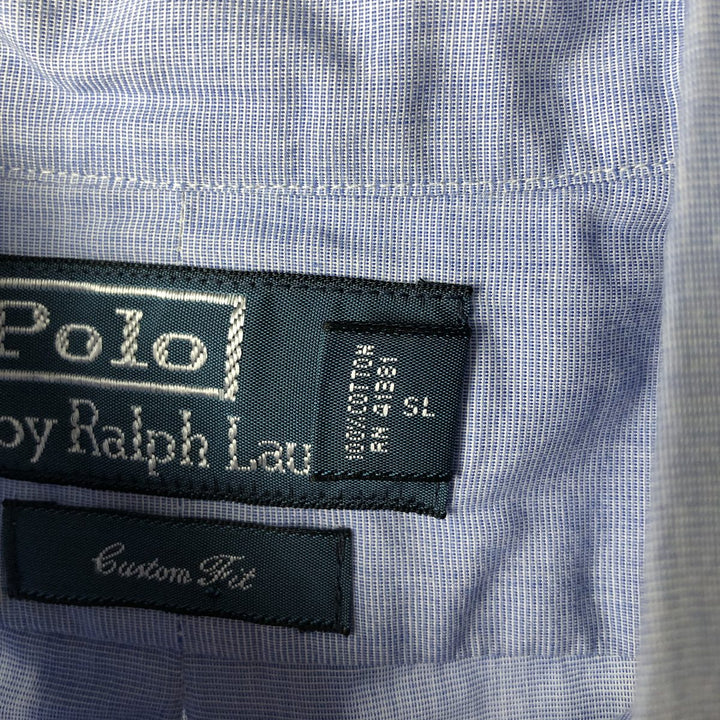 Ralph Lauren POLO by Ralph Lauren Custom Fit Long-Sleeve Button-Down Shirt, Men's Size S (approx.) cotton Blue type light blue Vintage Second Hand