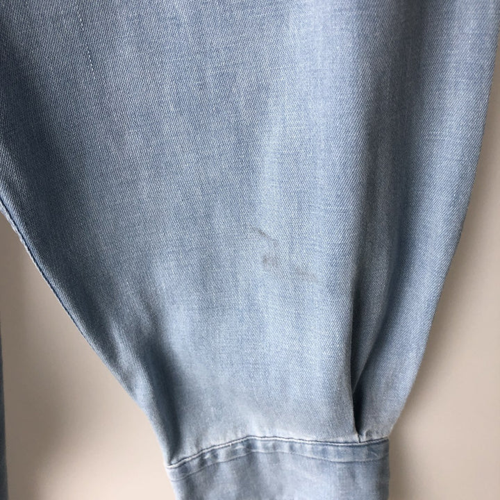 Ralph Lauren POLO by Ralph Lauren long sleeve cotton shirt, men's XL size cotton blue type Vintage Second Hand