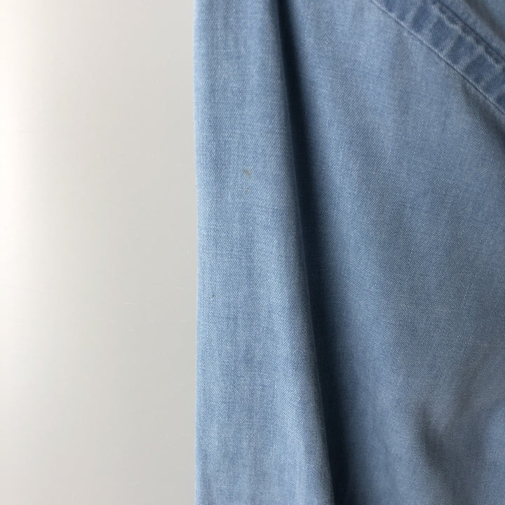 Ralph Lauren POLO by Ralph Lauren long sleeve cotton shirt, men's XL size cotton blue type Vintage Second Hand