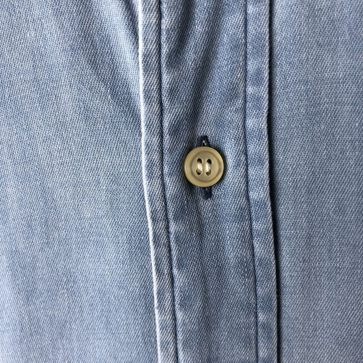 Ralph Lauren POLO by Ralph Lauren long sleeve cotton shirt, men's XL size cotton blue type Vintage Second Hand
