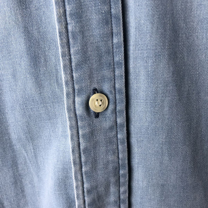 Ralph Lauren POLO by Ralph Lauren long sleeve cotton shirt, men's XL size cotton blue type Vintage Second Hand