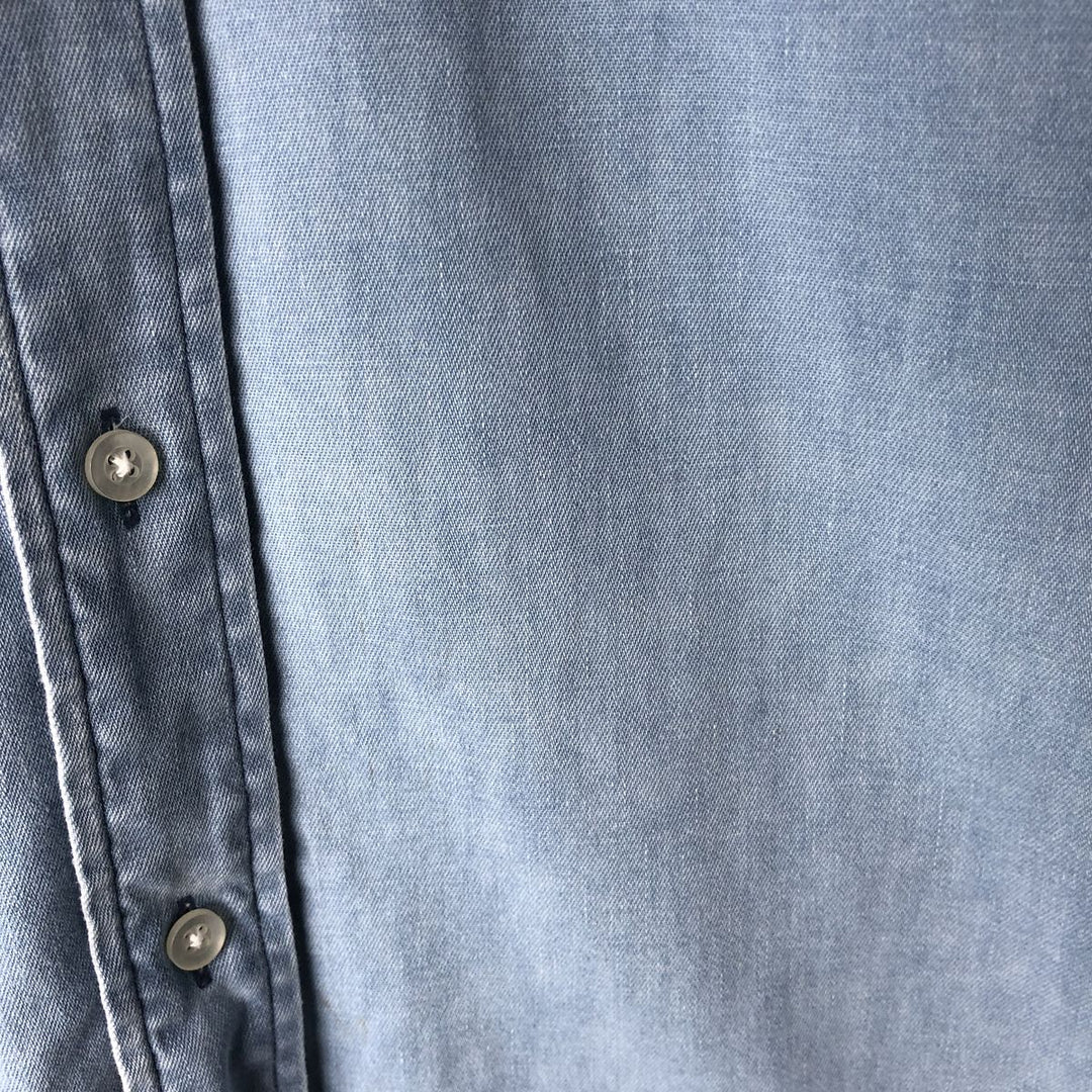 Ralph Lauren POLO by Ralph Lauren long sleeve cotton shirt, men's XL size cotton blue type Vintage Second Hand