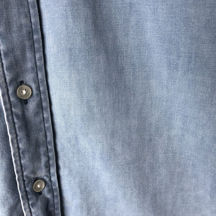 Ralph Lauren POLO by Ralph Lauren long sleeve cotton shirt, men's XL size cotton blue type Vintage Second Hand