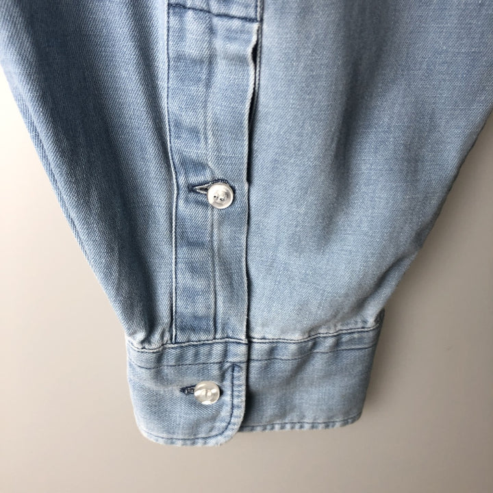 Ralph Lauren POLO by Ralph Lauren long sleeve cotton shirt, men's XL size cotton blue type Vintage Second Hand