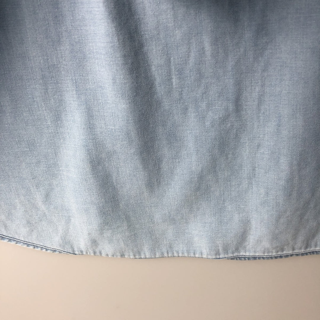 Ralph Lauren POLO by Ralph Lauren long sleeve cotton shirt, men's XL size cotton blue type Vintage Second Hand
