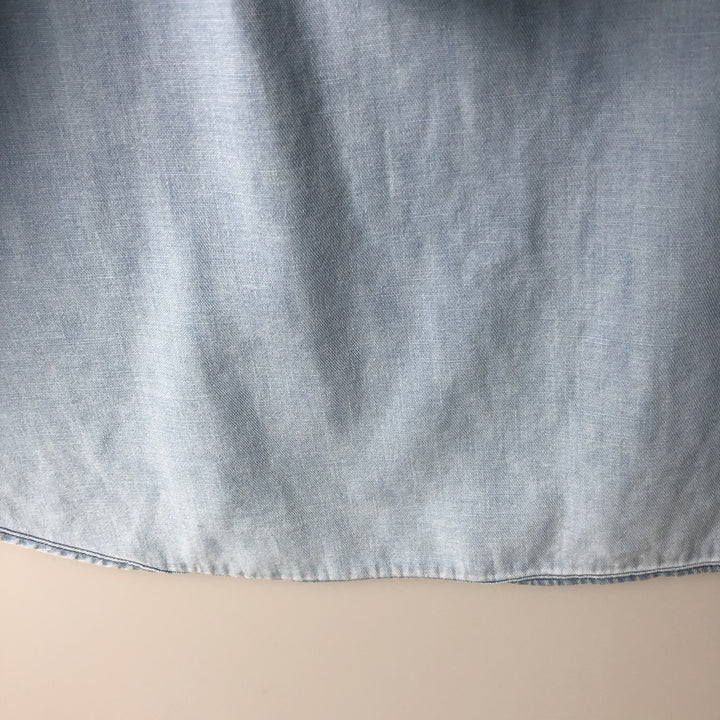 Ralph Lauren POLO by Ralph Lauren long sleeve cotton shirt, men's XL size cotton blue type Vintage Second Hand