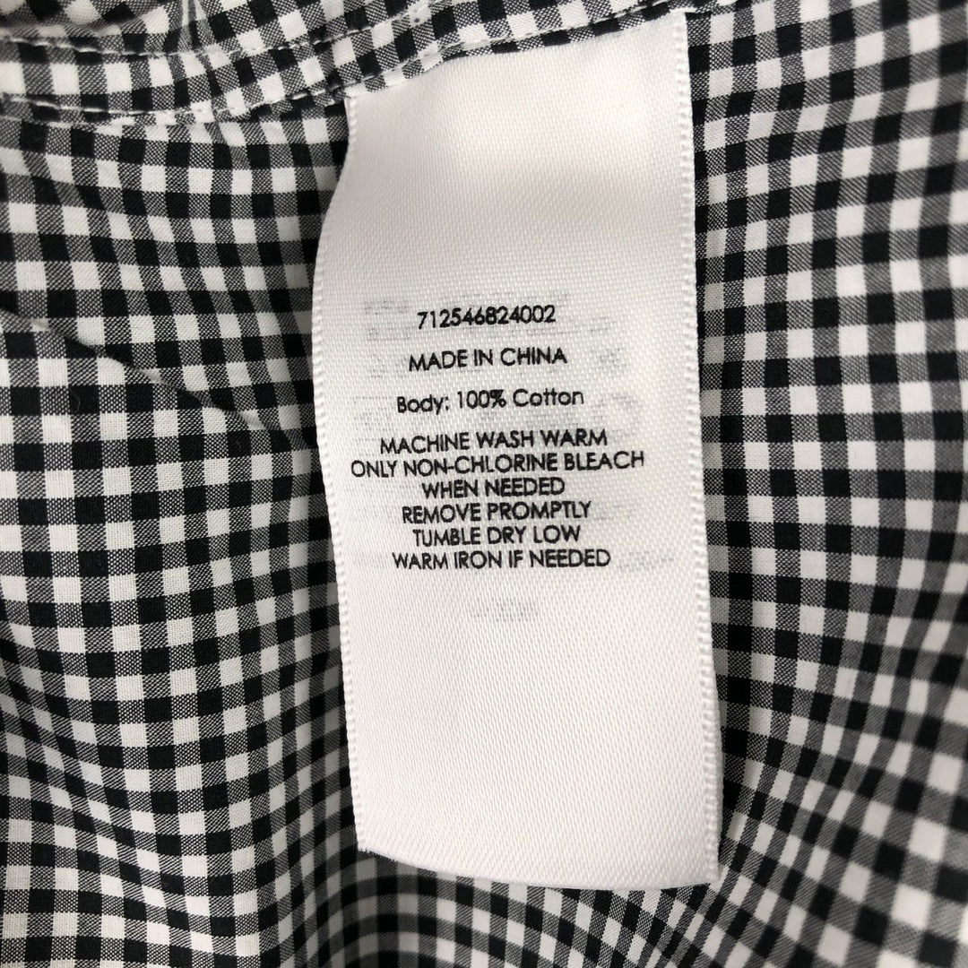 Ralph Lauren Slim Fit Gingham Check Long-Sleeve Button-Down Check Shirt, Men's Size L (approx.) cotton black type Vintage Second Hand