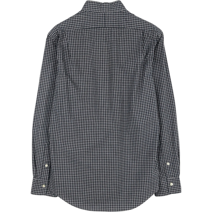 Ralph Lauren POLO RALPH LAUREN Gingham Check Wide Collar Long Sleeve Cotton Shirt, Men's Size M (approx.) cotton black type Vintage Second Hand