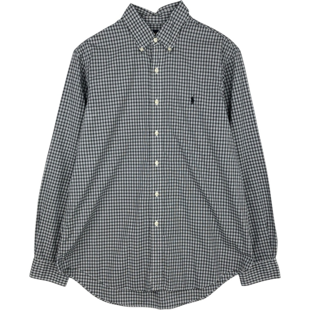 Ralph Lauren long sleeve button down check shirt, men's size L cotton black type Vintage Second Hand