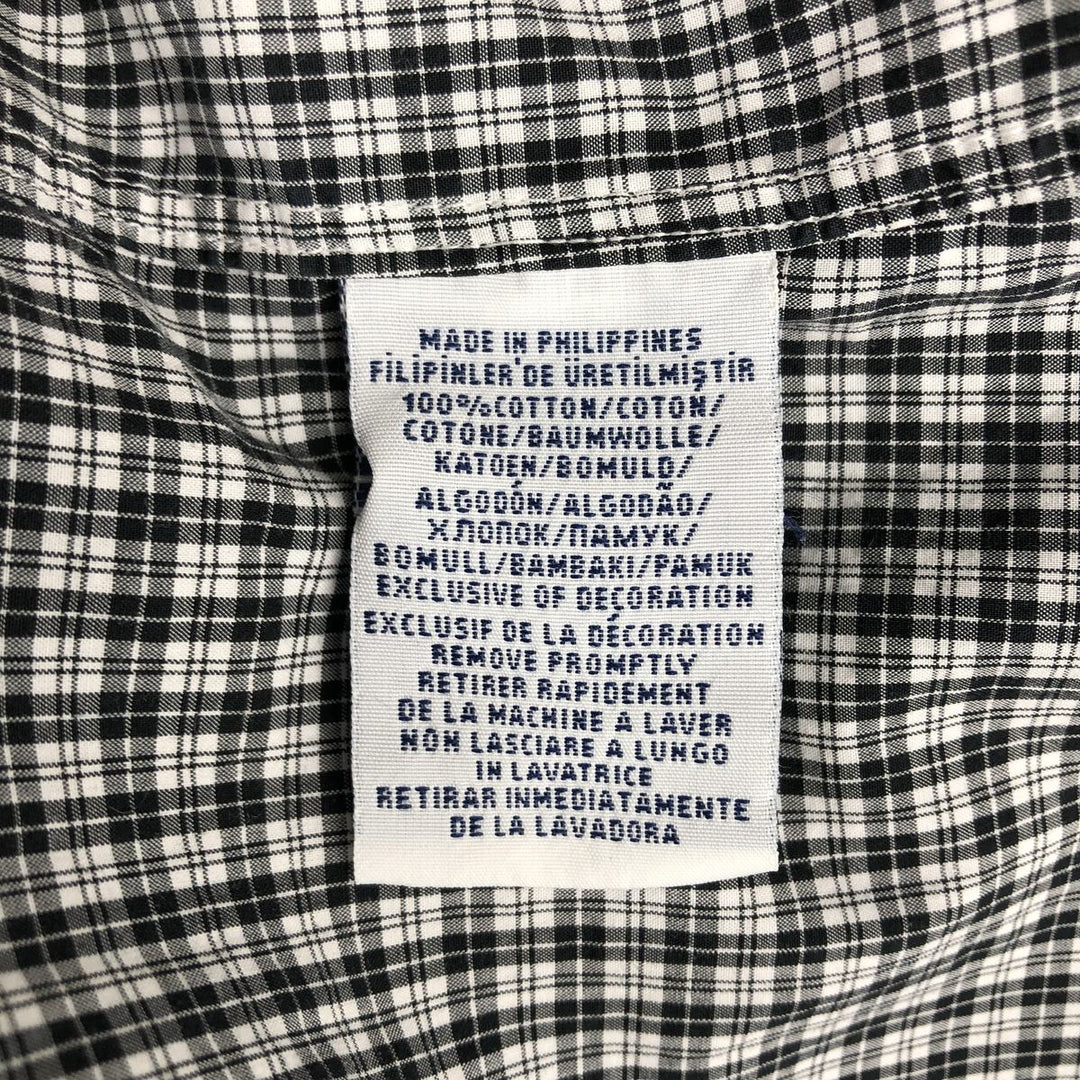 Ralph Lauren long sleeve button down check shirt, men's size L cotton black type Vintage Second Hand