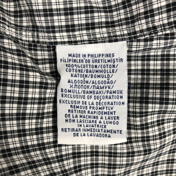 Ralph Lauren long sleeve button down check shirt, men's size L cotton black type Vintage Second Hand
