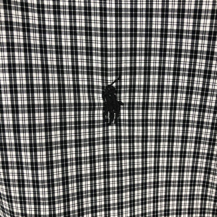Ralph Lauren long sleeve button down check shirt, men's size L cotton black type Vintage Second Hand