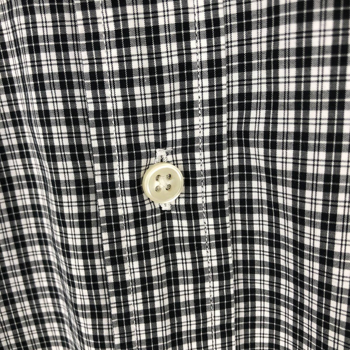 Ralph Lauren long sleeve button down check shirt, men's size L cotton black type Vintage Second Hand