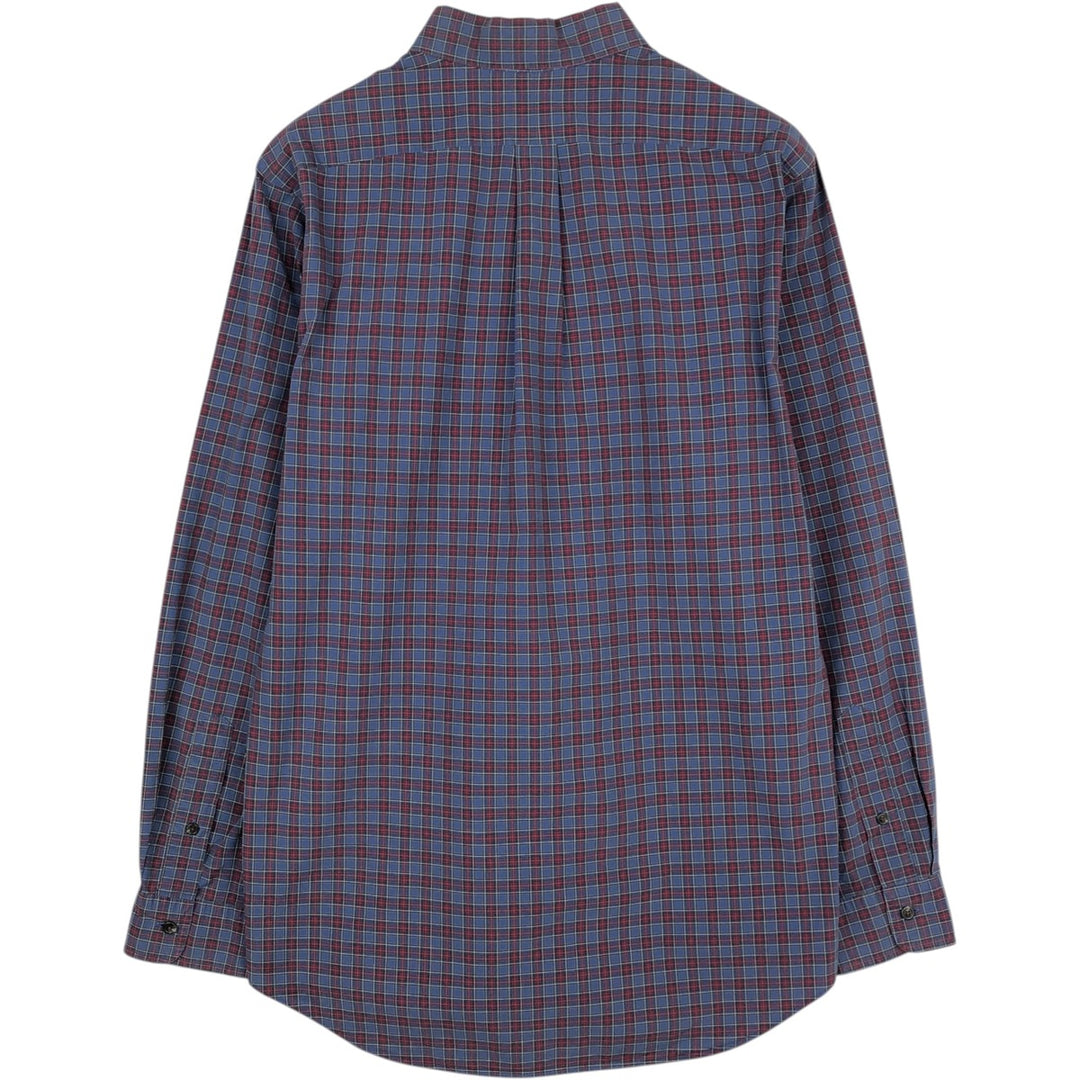 Ralph Lauren CUSTOM FIT long sleeve button down check shirt, men's size L cotton blue type Vintage Second Hand