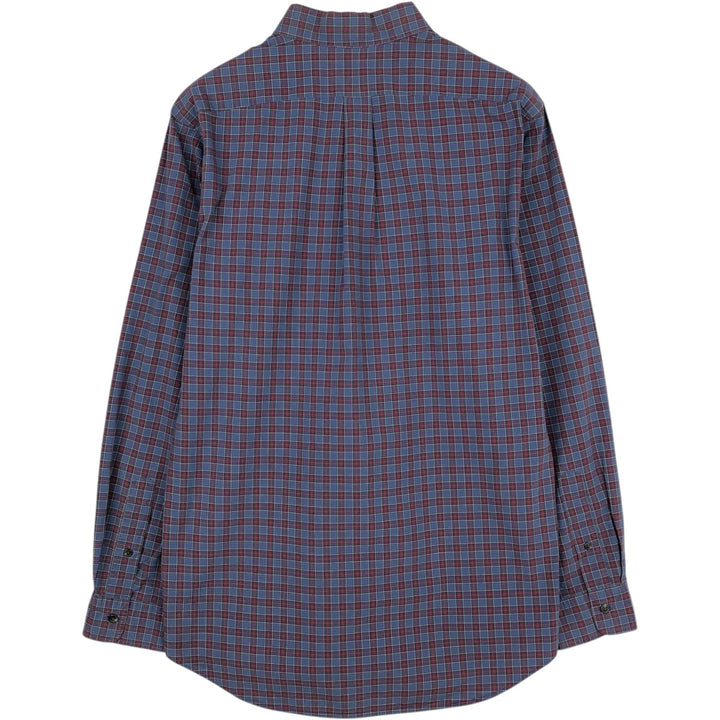 Ralph Lauren CUSTOM FIT long sleeve button down check shirt, men's size L cotton blue type Vintage Second Hand