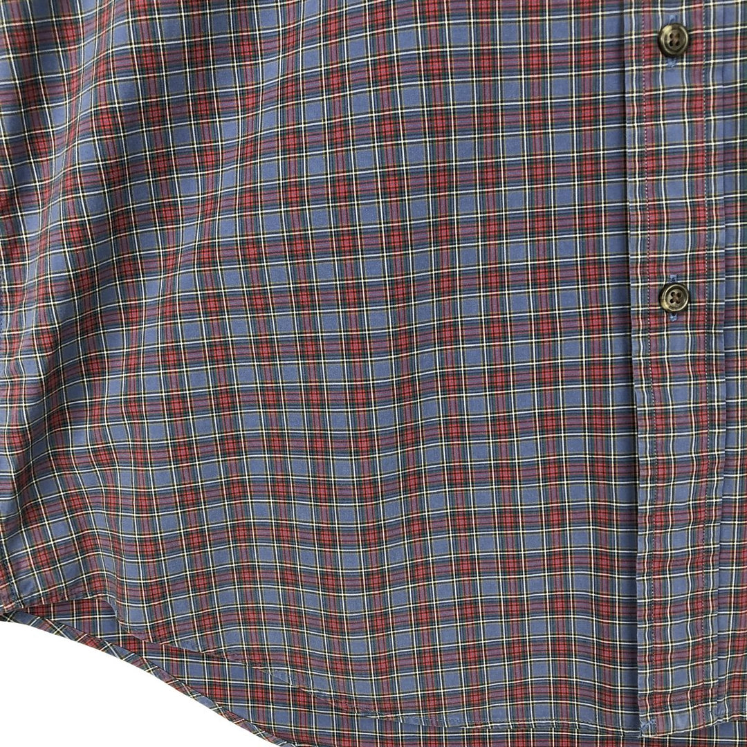 Ralph Lauren CUSTOM FIT long sleeve button down check shirt, men's size L cotton blue type Vintage Second Hand