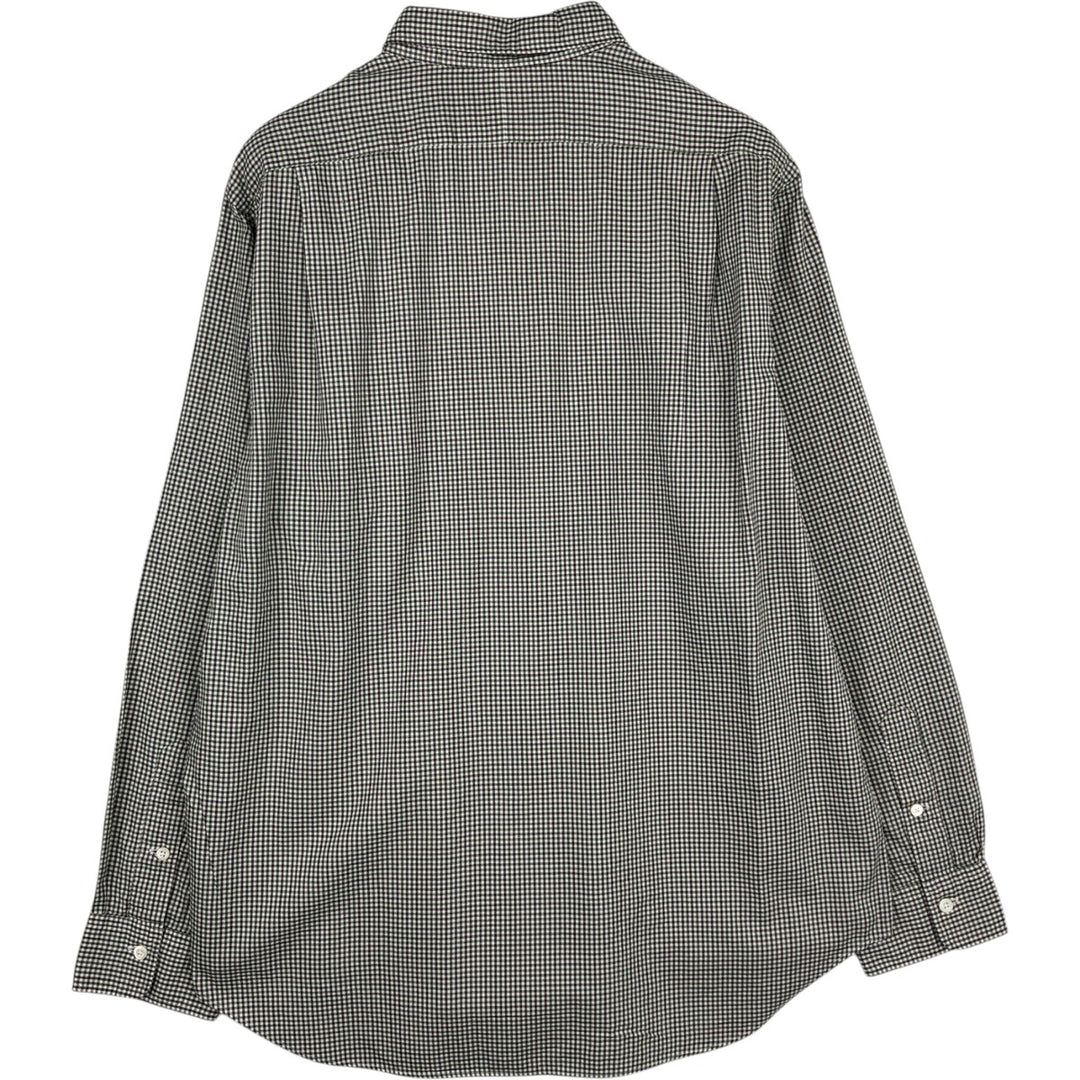 Ralph Lauren POLO RALPH LAUREN Wide Collar Long Sleeve Cotton Check Shirt, Men's Size XL (approx.) cotton brown type Vintage Second Hand