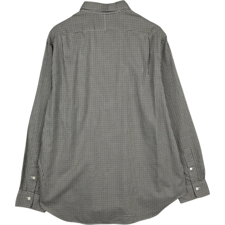 Ralph Lauren POLO RALPH LAUREN Wide Collar Long Sleeve Cotton Check Shirt, Men's Size XL (approx.) cotton brown type Vintage Second Hand
