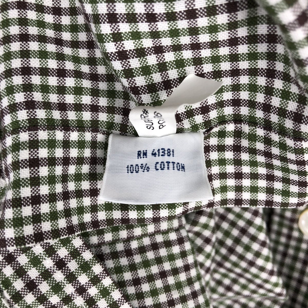 Ralph Lauren POLO RALPH LAUREN Wide Collar Long Sleeve Cotton Check Shirt, Men's Size XL (approx.) cotton brown type Vintage Second Hand
