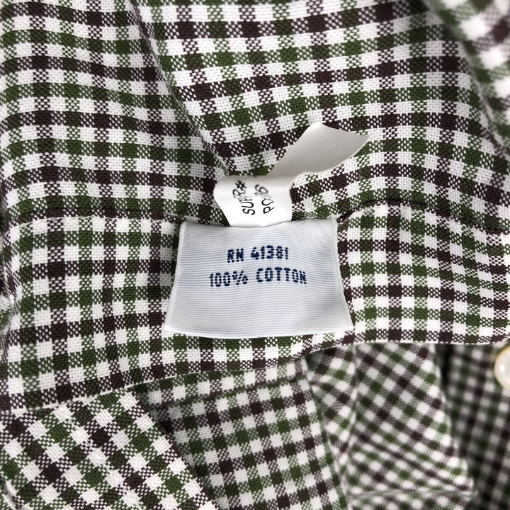 Ralph Lauren POLO RALPH LAUREN Wide Collar Long Sleeve Cotton Check Shirt, Men's Size XL (approx.) cotton brown type Vintage Second Hand
