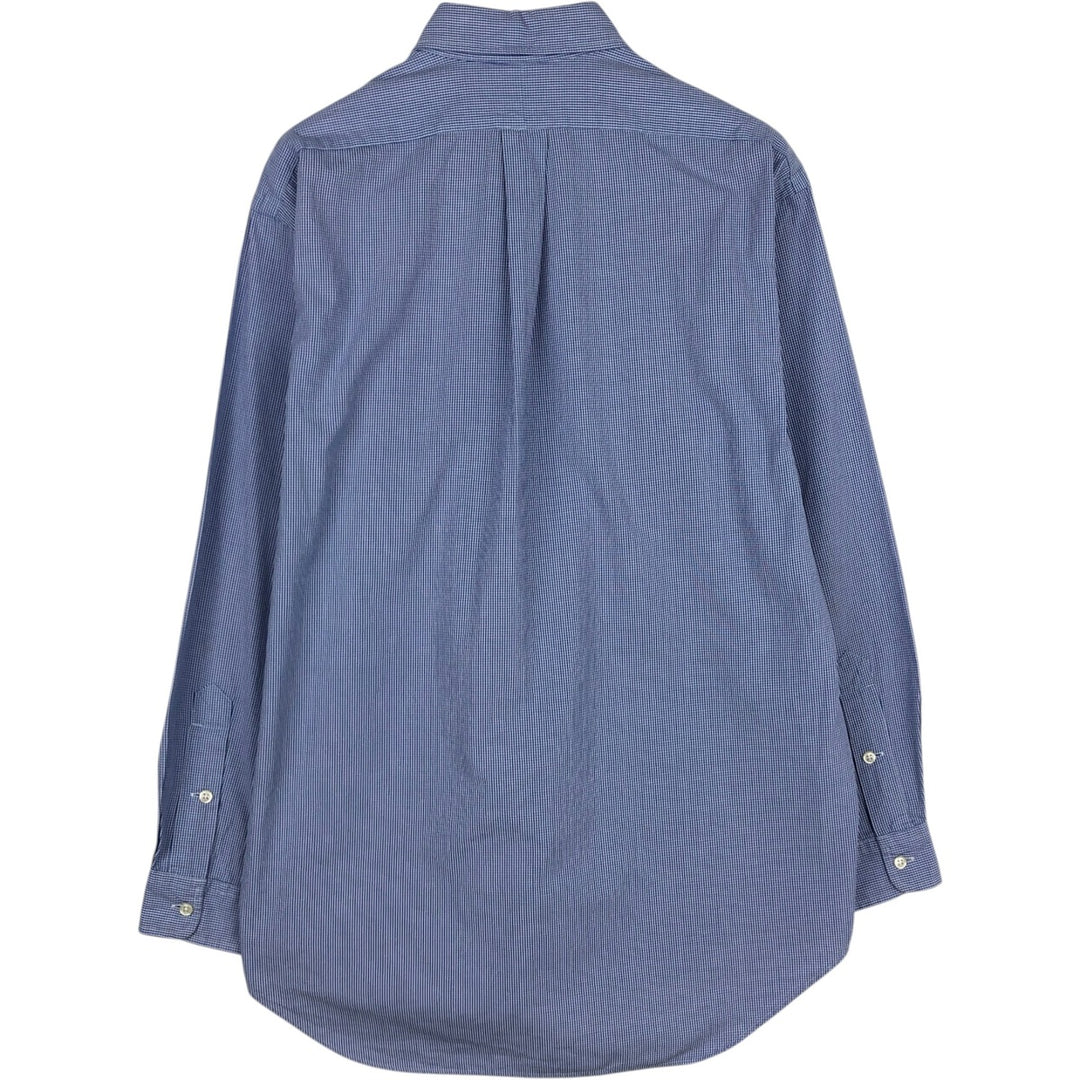 Ralph Lauren POLO by Ralph Lauren BLAKE long-sleeved button-down check shirt, men's size M cotton blue type Vintage Second Hand