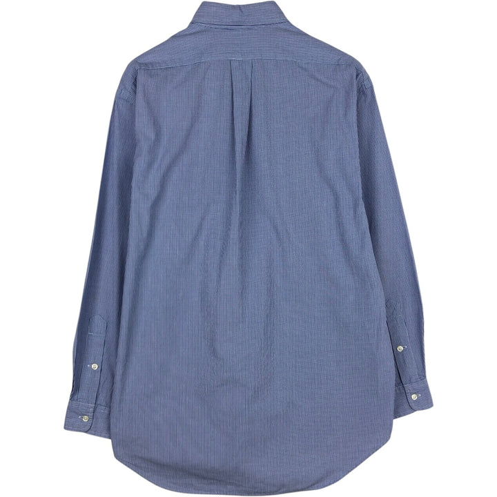 Ralph Lauren POLO by Ralph Lauren BLAKE long-sleeved button-down check shirt, men's size M cotton blue type Vintage Second Hand