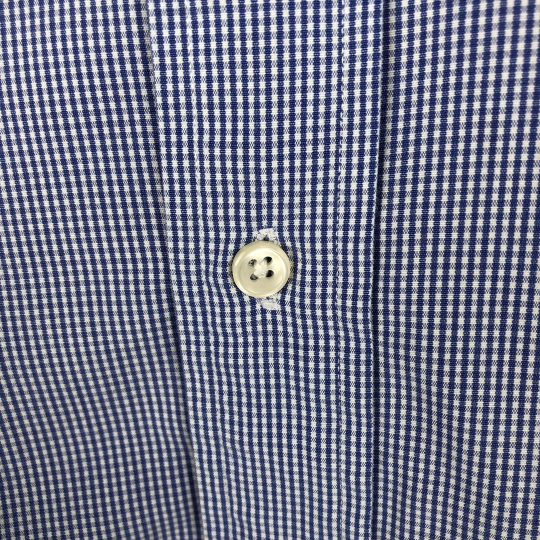Ralph Lauren POLO by Ralph Lauren BLAKE long-sleeved button-down check shirt, men's size M cotton blue type Vintage Second Hand