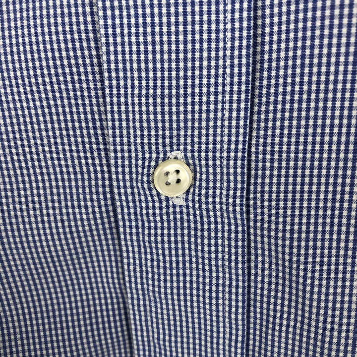 Ralph Lauren POLO by Ralph Lauren BLAKE long-sleeved button-down check shirt, men's size M cotton blue type Vintage Second Hand