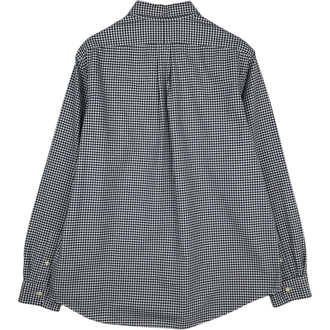 Ralph Lauren POLO RALPH LAUREN CLASSIC FIT Gingham Check Long Sleeve Button-Down Check Shirt, Men's Size XL (approx.) cotton black type Vintage Second Hand