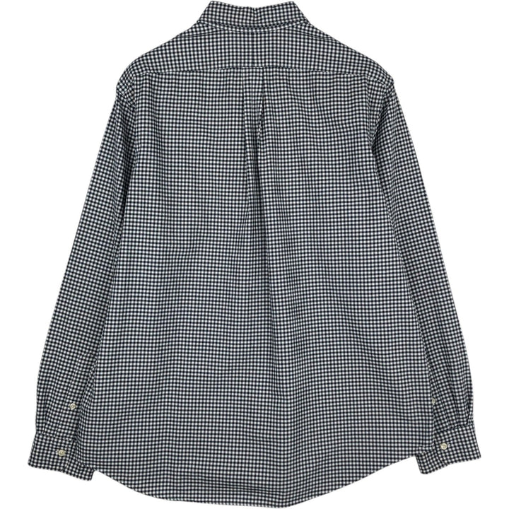 Ralph Lauren POLO RALPH LAUREN CLASSIC FIT Gingham Check Long Sleeve Button-Down Check Shirt, Men's Size XL (approx.) cotton black type Vintage Second Hand
