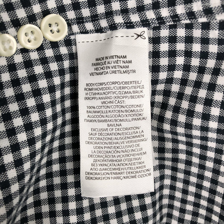 Ralph Lauren POLO RALPH LAUREN CLASSIC FIT Gingham Check Long Sleeve Button-Down Check Shirt, Men's Size XL (approx.) cotton black type Vintage Second Hand