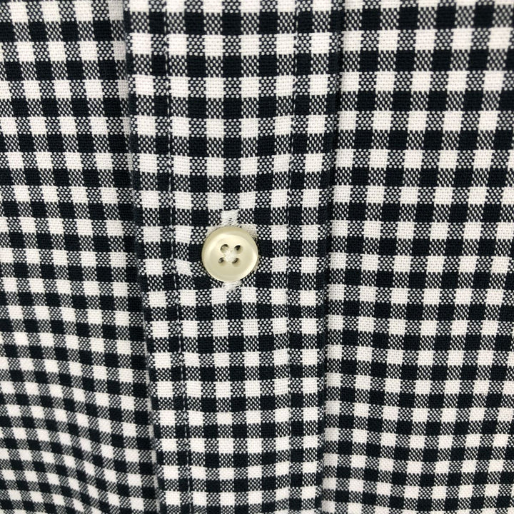 Ralph Lauren POLO RALPH LAUREN CLASSIC FIT Gingham Check Long Sleeve Button-Down Check Shirt, Men's Size XL (approx.) cotton black type Vintage Second Hand