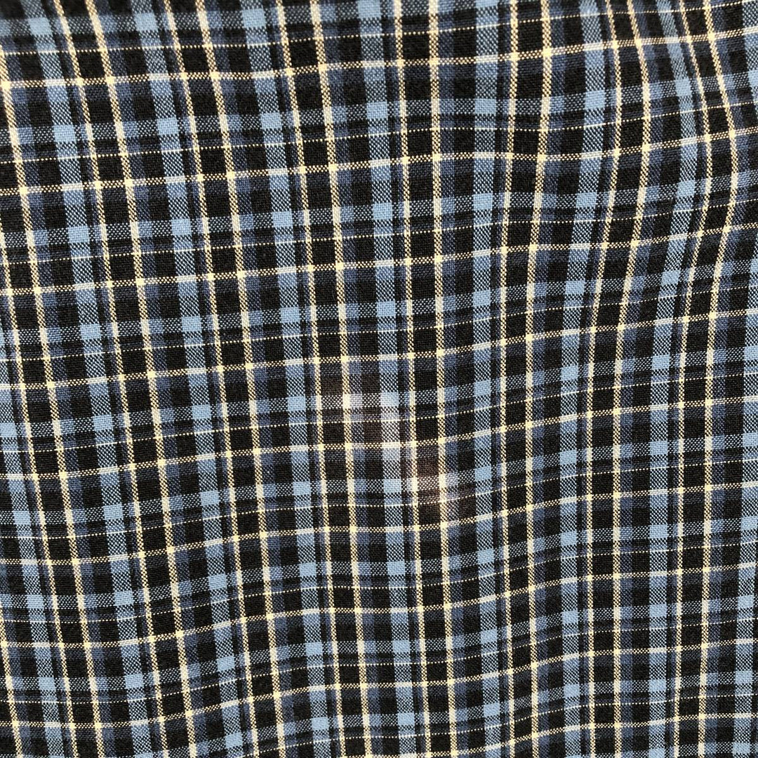 Ralph Lauren BLAKE long sleeve button down check shirt, men's size M cotton navy blue type Vintage Second Hand