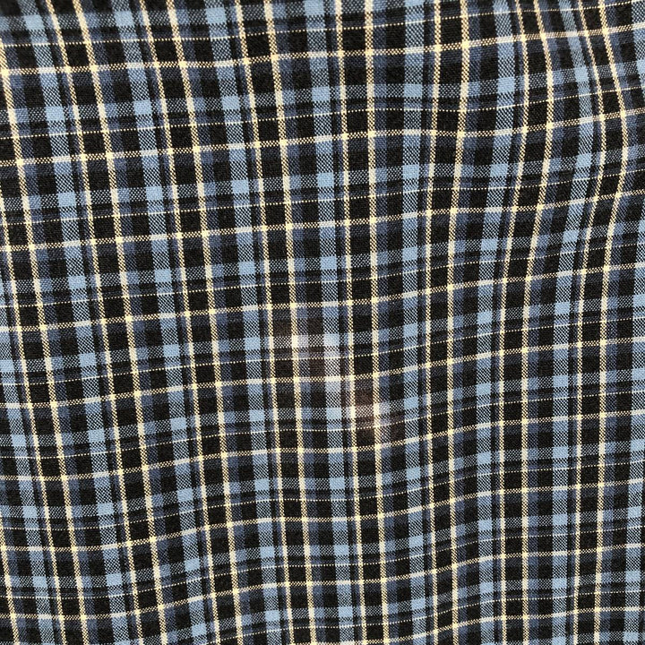 Ralph Lauren BLAKE long sleeve button down check shirt, men's size M cotton navy blue type Vintage Second Hand