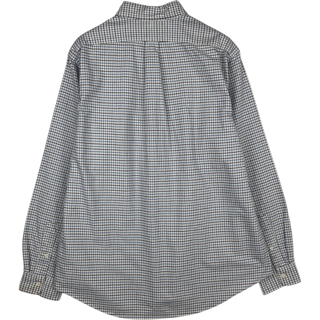 Ralph Lauren CUSTOM FIT long sleeve button down check shirt men's XL size cotton white type Vintage Second Hand