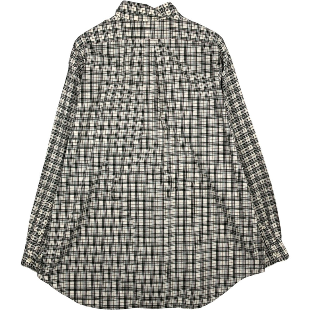 Ralph Lauren POLO by Ralph Lauren BLAKE long-sleeved button-down check shirt, men's size XL cotton Beige type Vintage Second Hand