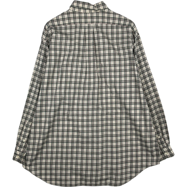 Ralph Lauren POLO by Ralph Lauren BLAKE long-sleeved button-down check shirt, men's size XL cotton Beige type Vintage Second Hand