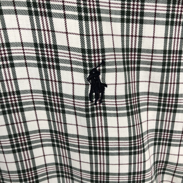 Ralph Lauren POLO by Ralph Lauren BLAKE long-sleeved button-down check shirt, men's size XL cotton Beige type Vintage Second Hand