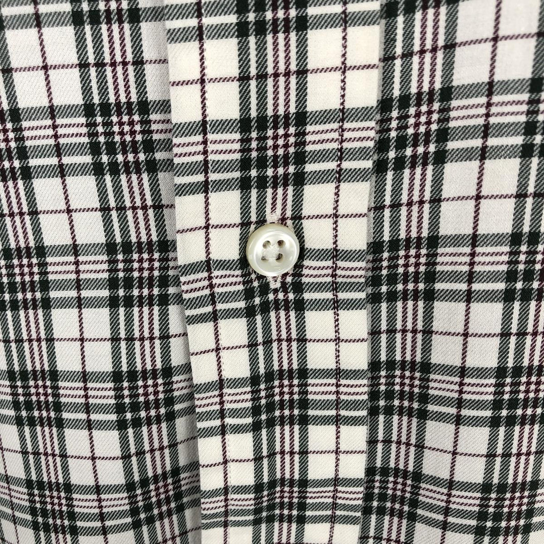 Ralph Lauren POLO by Ralph Lauren BLAKE long-sleeved button-down check shirt, men's size XL cotton Beige type Vintage Second Hand
