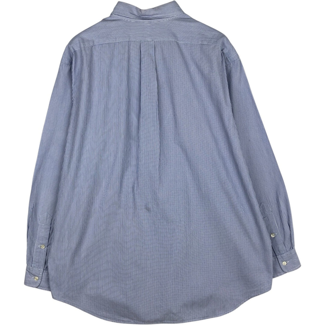 Ralph Lauren BLAKE long sleeve button-down striped shirt, men's size XL cotton navy blue type Vintage Second Hand