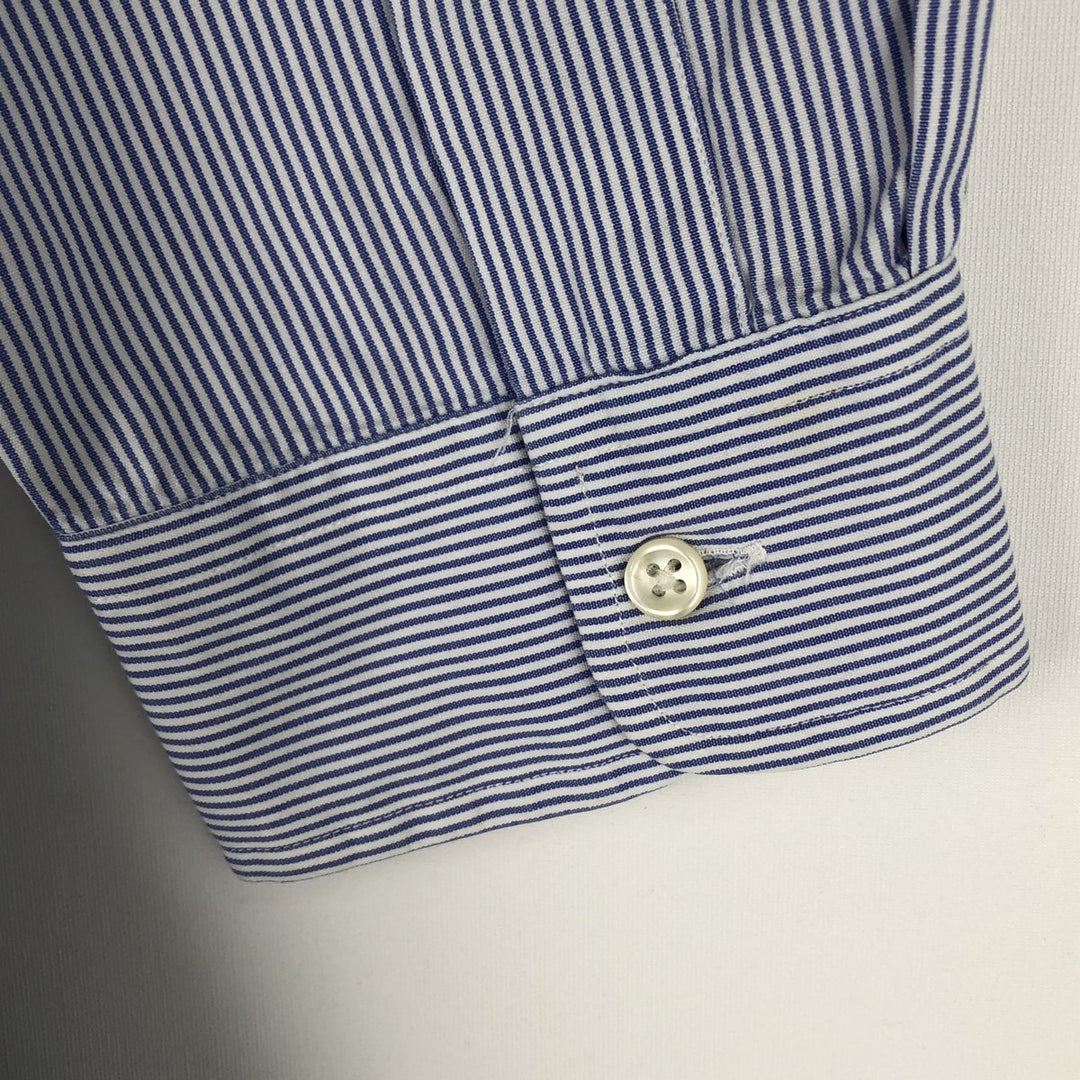 Ralph Lauren BLAKE long sleeve button-down striped shirt, men's size XL cotton navy blue type Vintage Second Hand