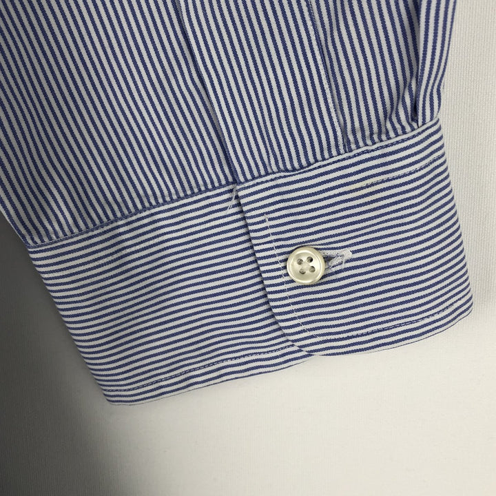 Ralph Lauren BLAKE long sleeve button-down striped shirt, men's size XL cotton navy blue type Vintage Second Hand