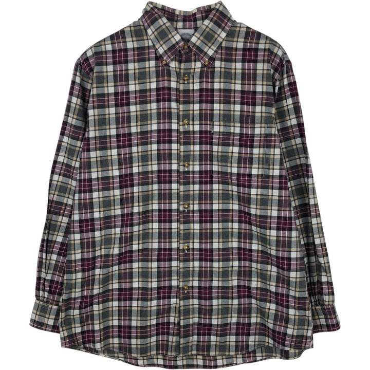 Brooks Brothers Est.1818 REGENT Short-Sleeve Button-Down Check Shirt, Men's Size L (approx.) cotton gray type Vintage Second Hand