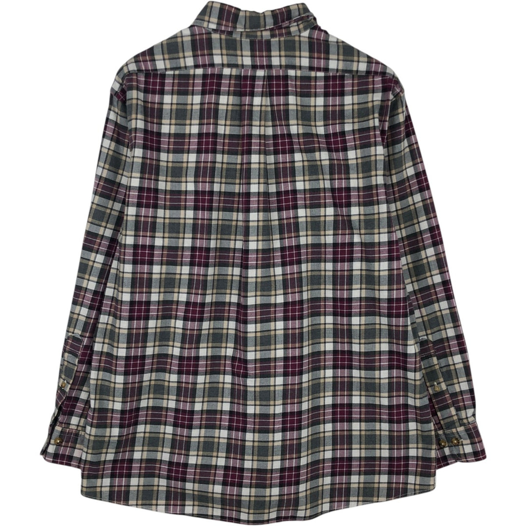 Brooks Brothers Est.1818 REGENT Short-Sleeve Button-Down Check Shirt, Men's Size L (approx.) cotton gray type Vintage Second Hand