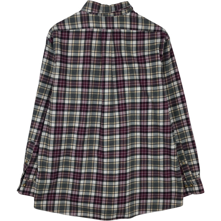 Brooks Brothers Est.1818 REGENT Short-Sleeve Button-Down Check Shirt, Men's Size L (approx.) cotton gray type Vintage Second Hand