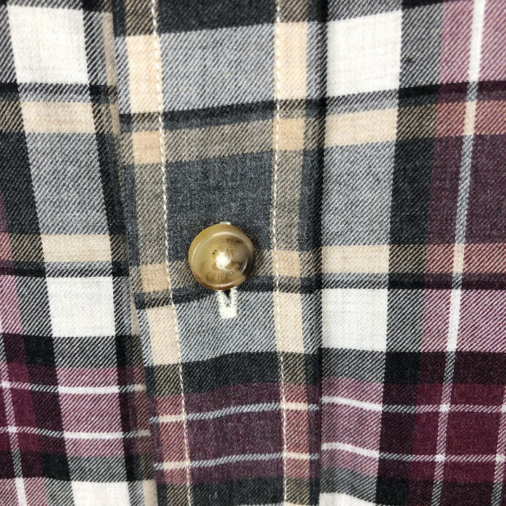 Brooks Brothers Est.1818 REGENT Short-Sleeve Button-Down Check Shirt, Men's Size L (approx.) cotton gray type Vintage Second Hand