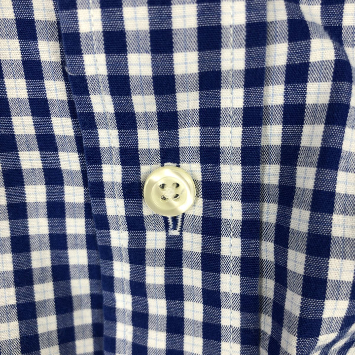 Brooks Brothers 1818 REGENT short sleeve button down check shirt, men's size XL cotton white type Vintage Second Hand